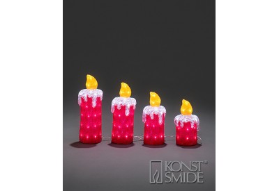 Konstsmide Acrylic Advent Candlestick LED set of 4 (40 / 35 / 30 / 25cm x 12cm)